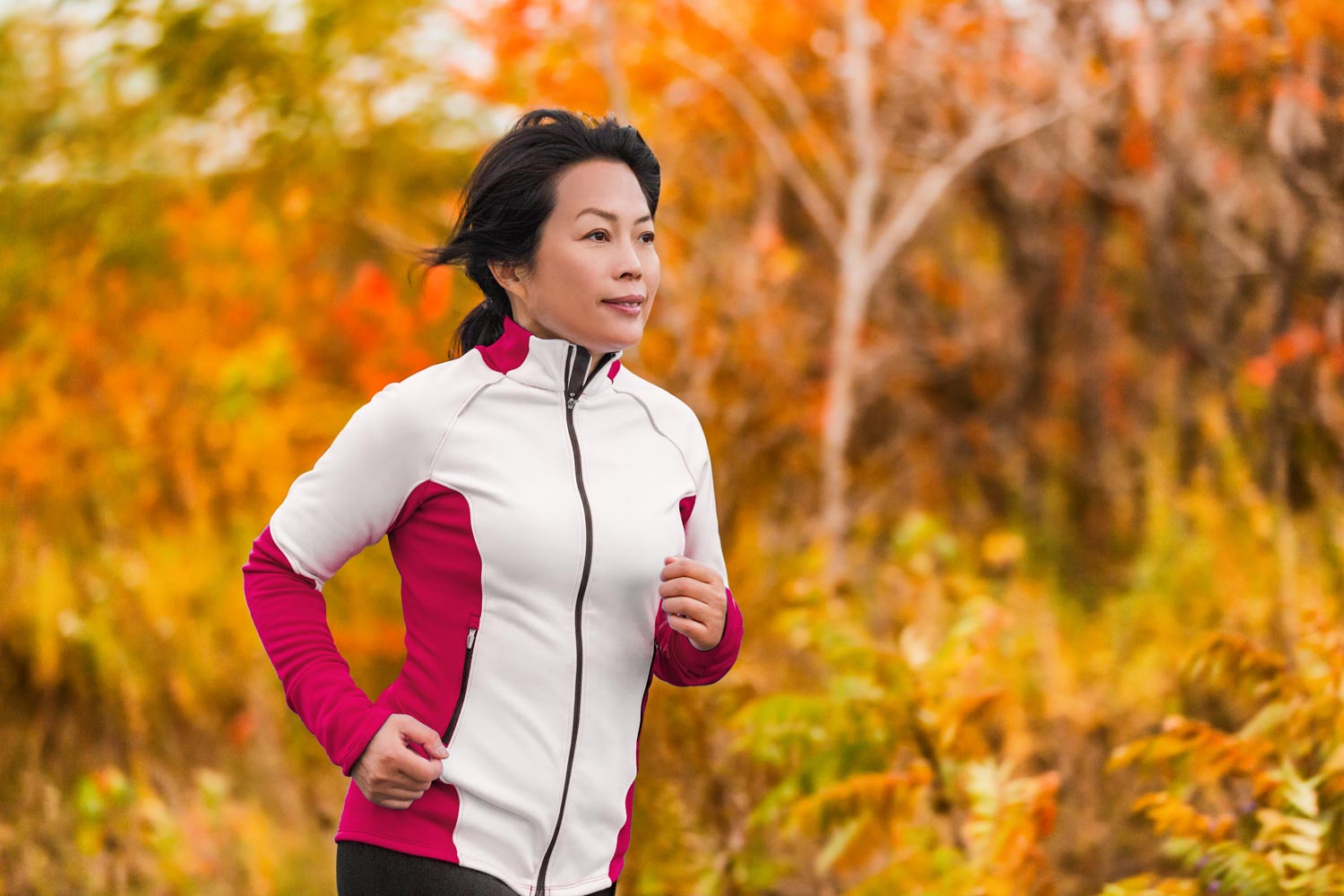 lady running in colder weather